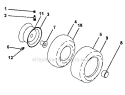 Wheels And Tires Diagram and Parts List for 917276320  Craftsman Lawn Tractor
