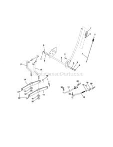 Lift_Assembly Diagram and Parts List for 917276390  Craftsman Lawn Tractor