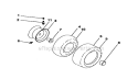 Wheels And Tires Diagram and Parts List for 917276600  Craftsman Lawn Tractor