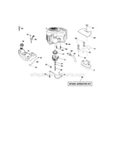 Page E Diagram and Parts List for 917276701  Craftsman Lawn Tractor