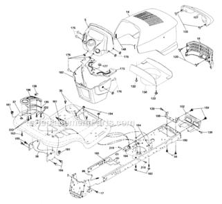 Chassis_Assembly Diagram and Parts List for 917276921  Craftsman Lawn Tractor