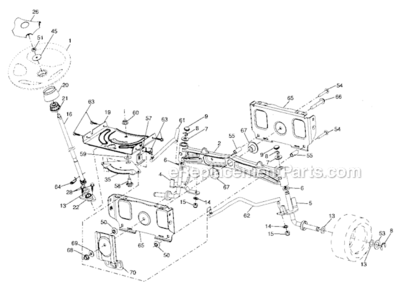 Steering_Assembly Diagram and Parts List for 917276921  Craftsman Lawn Tractor