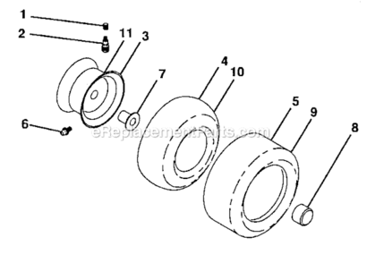 Wheels_And_Tires Diagram and Parts List for 917276921  Craftsman Lawn Tractor