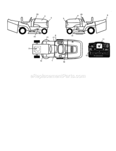 Page F Diagram and Parts List for 917277104  Craftsman Lawn Tractor
