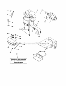 Page H Diagram and Parts List for 917277104  Craftsman Lawn Tractor