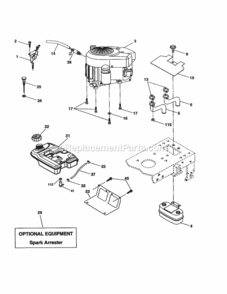 Page H Diagram and Parts List for 917277340  Craftsman Lawn Tractor