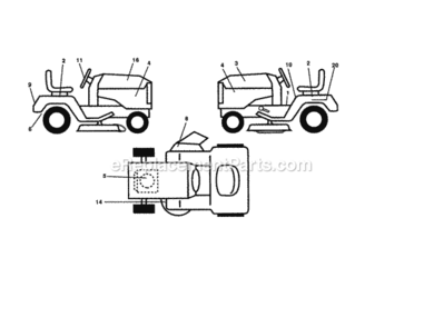 Page G Diagram and Parts List for 917279920  Craftsman Lawn Tractor