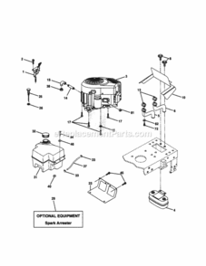 Page H Diagram and Parts List for 917279921  Craftsman Lawn Tractor