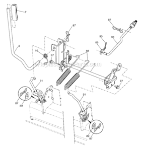 Lift Diagram and Parts List for 917286460  Craftsman Lawn Tractor