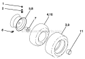 Wheels And Tires Diagram and Parts List for 917287011  Craftsman Lawn Tractor