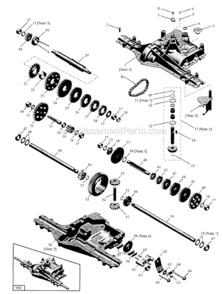 Transaxle Diagram and Parts List for 917287070  Craftsman Lawn Tractor