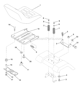 Seat_Assembly Diagram and Parts List for 917287070  Craftsman Lawn Tractor
