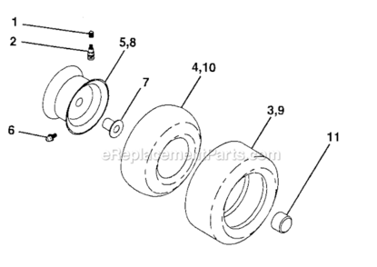 Wheels_And_Tires Diagram and Parts List for 917287070  Craftsman Lawn Tractor