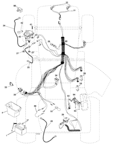 Electrical Diagram and Parts List for 917287080  Craftsman Lawn Tractor