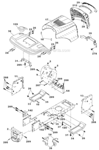 Chassis_And_Enclosures Diagram and Parts List for 917287080  Craftsman Lawn Tractor