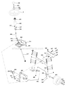 Steering_Assembly Diagram and Parts List for 917287080  Craftsman Lawn Tractor