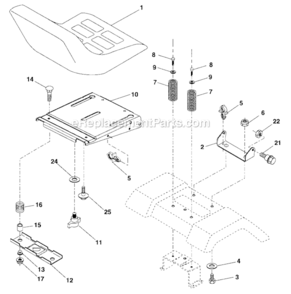 Seat_Assembly Diagram and Parts List for 917287080  Craftsman Lawn Tractor