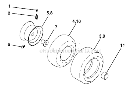 Wheels_And_Tires Diagram and Parts List for 917287080  Craftsman Lawn Tractor
