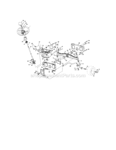Steering_Assembly Diagram and Parts List for 917287121  Craftsman Lawn Tractor
