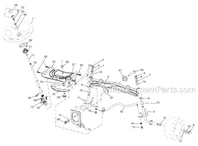 Steering Diagram and Parts List for 917287130  Craftsman Lawn Tractor