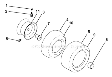 Wheels_And_Tires Diagram and Parts List for 917287300  Craftsman Lawn Tractor