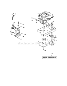Page E Diagram and Parts List for 917287340  Craftsman Lawn Tractor