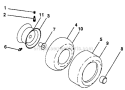 Wheels And Tires Diagram and Parts List for 917287461  Craftsman Lawn Tractor