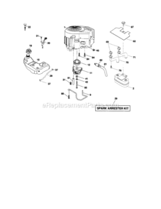 Page E Diagram and Parts List for 917287490  Craftsman Lawn Tractor