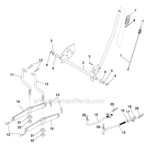 Lift Diagram and Parts List for 917288032  Craftsman Lawn Tractor