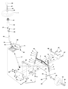 Steering Diagram and Parts List for 917288032  Craftsman Lawn Tractor