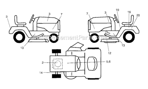 Part Location Diagram of 411644 Craftsman Chassis Decal