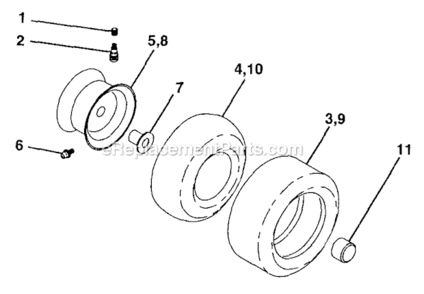 Wheels_And_Tires Diagram and Parts List for 917288032  Craftsman Lawn Tractor