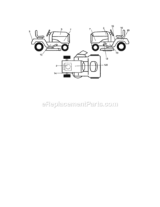 Page H Diagram and Parts List for 917288033  Craftsman Lawn Tractor