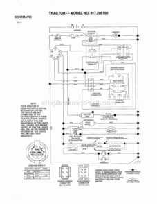 Page K Diagram and Parts List for 917288150  Craftsman Lawn Tractor