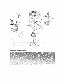 Engine Diagram and Parts List for 917288220  Craftsman Lawn Tractor