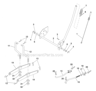 Lift Diagram and Parts List for 917289031  Craftsman Lawn Tractor