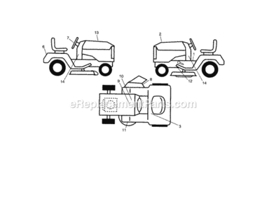 Page H Diagram and Parts List for 917289470  Craftsman Lawn Tractor