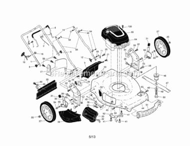 Page A Diagram and Parts List for 917290800  Craftsman Lawn Mower