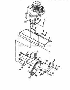 Page E Diagram and Parts List for 917292360  Craftsman Tiller