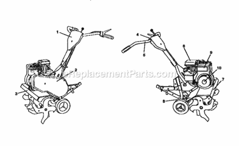 Page F Diagram and Parts List for 917292460  Craftsman Tiller