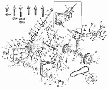 Page B Diagram and Parts List for 917292580  Craftsman Tiller