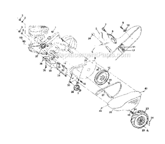 Main_Frame_Left_Side Diagram and Parts List for 917293492  Craftsman Tiller