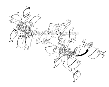Tine_Assembly Diagram and Parts List for 917293492  Craftsman Tiller