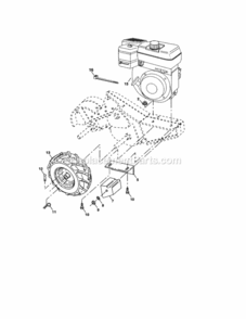 Page C Diagram and Parts List for 917293580  Craftsman Tiller