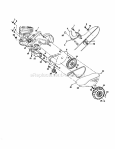 Page B Diagram and Parts List for 917293582  Craftsman Tiller