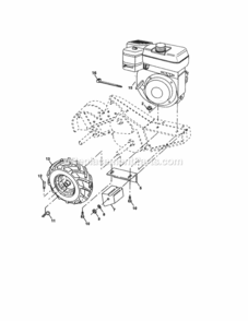 Page C Diagram and Parts List for 917293583  Craftsman Tiller
