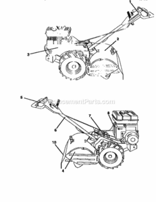 Page G Diagram and Parts List for 917293970  Craftsman Tiller