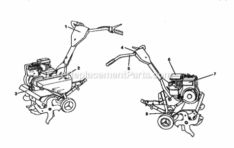 Page E Diagram and Parts List for 917295352  Craftsman Tiller