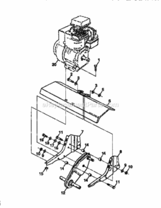 Page E Diagram and Parts List for 917295360  Craftsman Tiller