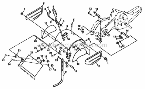 Page E Diagram and Parts List for 917295551  Craftsman Tiller